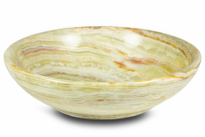 Polished Green Banded Calcite Bowl - Pakistan #301326